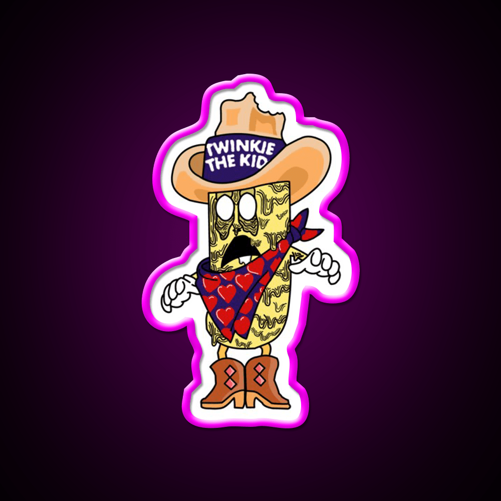 Twinkie The Kid Zombified Hostess Mascot Snack Food Led Neon Sign Rgb Color - Shineneon