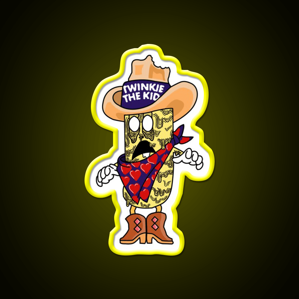 Twinkie The Kid Zombified Hostess Mascot Snack Food Led Neon Sign Rgb Color - Shineneon