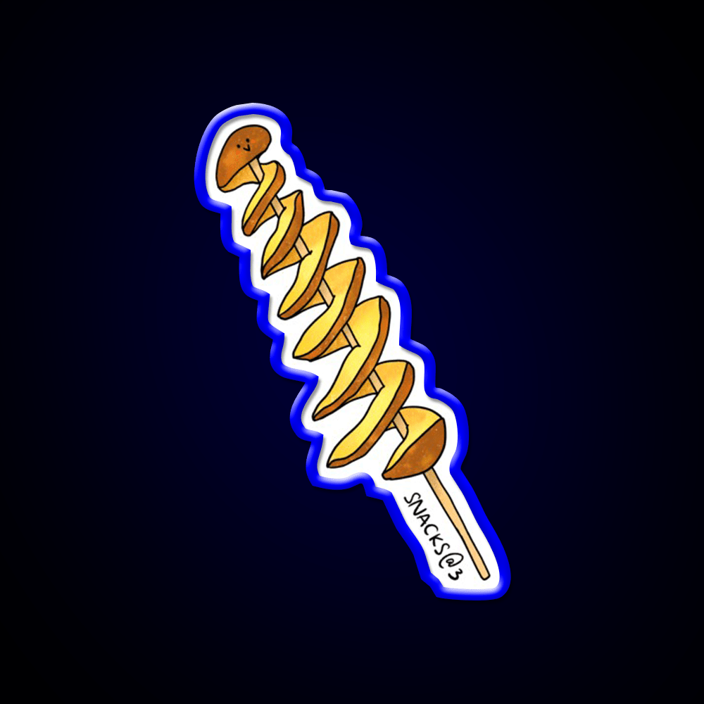 Twisting Tornado Potato Snack Food Led Neon Sign Rgb Color - Shineneon
