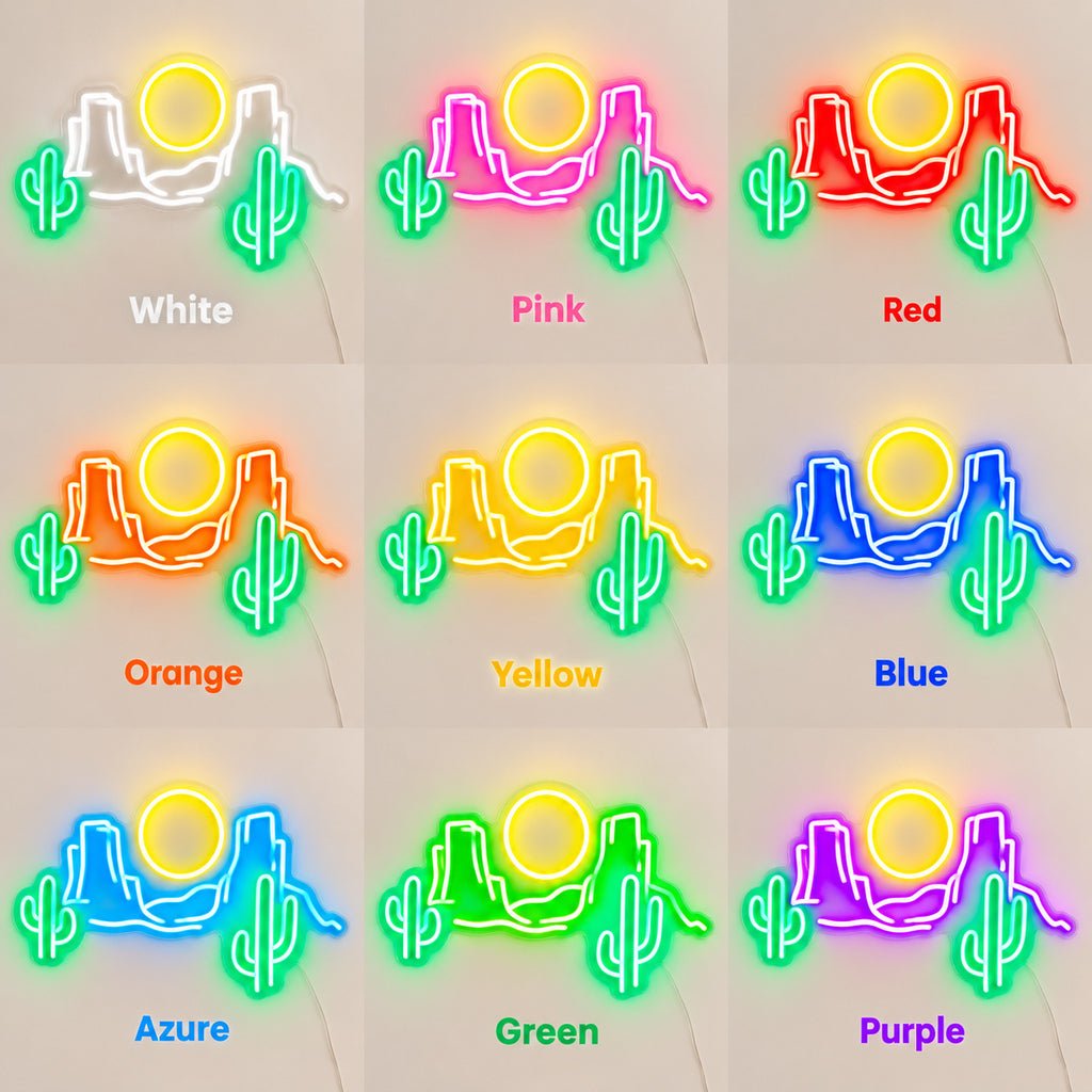 Two Cactus Desert Sun LED Neon Sign - Shineneon