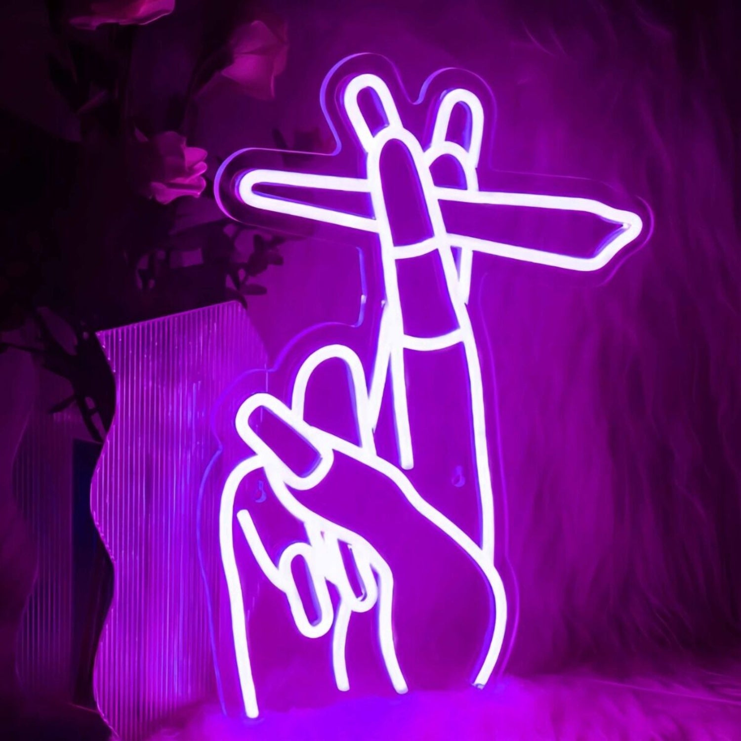 Two Fingers Holding Cigarette Led Neon Signs | Shineneon