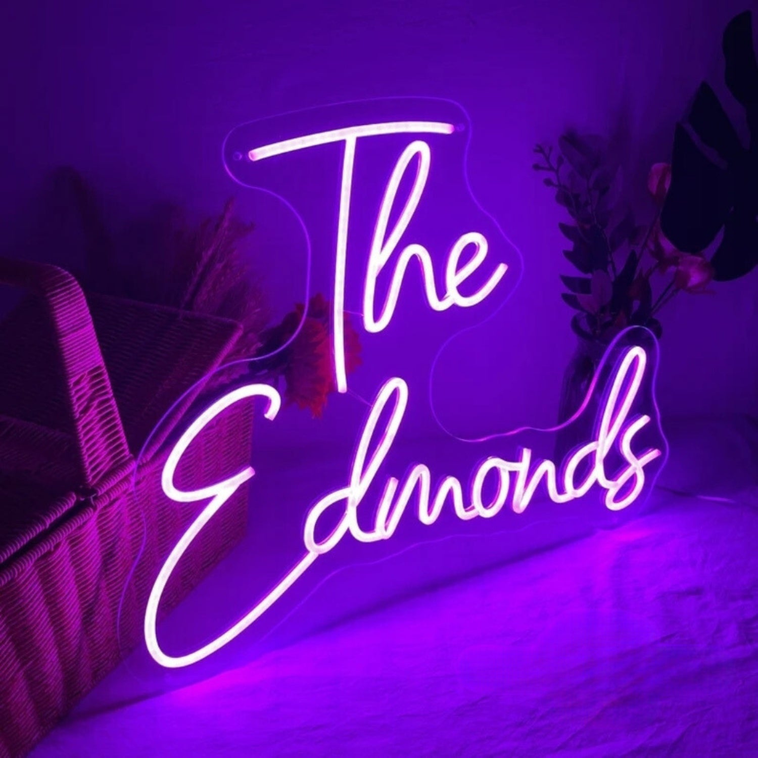 Two Lines Wedding Led Neon Sign With Your Family Name | Shineneon