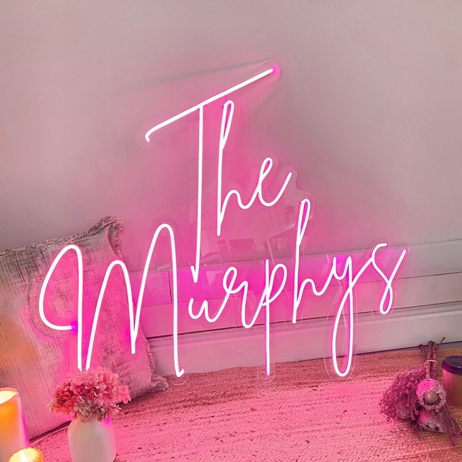 Two Lines Wedding Led Neon Sign With Your Family Name | Shineneon