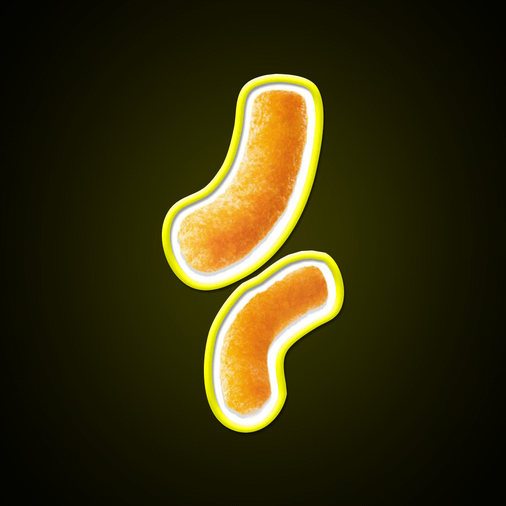 Two Puffy Cheetos Snack Food Led Neon Sign Rgb Color