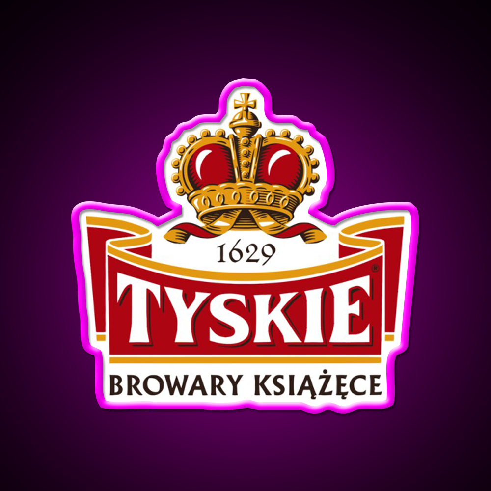 Tyskie Beer Bar Decor Led Neon Sign Rgb Color - Neon sign mounted on wall in room