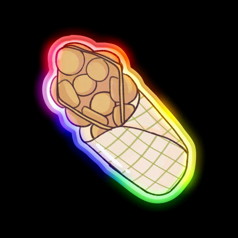 U Hong Kong Egg Waffle Snack Food Led Neon Sign Rgb Color - LED neon sign close-up detail