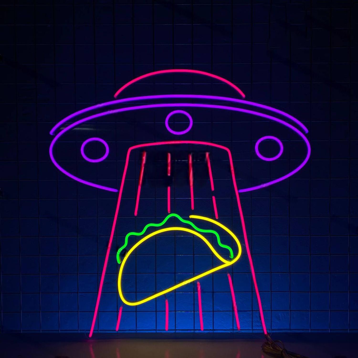 Ufo Abduction Tacos Led Neon Sign Tacos Lover Gift | Shineneon