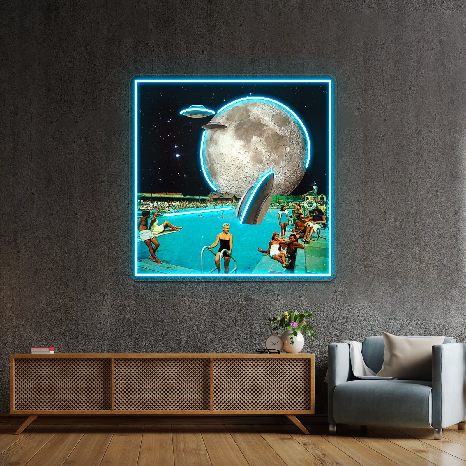 Ufo Crash Landing Wall Artwork Neon Signs | Shineneon