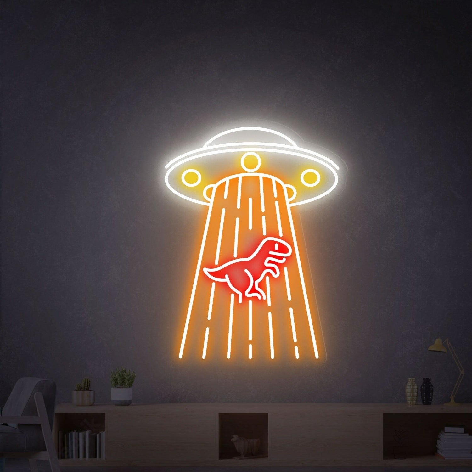 Ufo Dragon Led Neon Signs Led Light Space Wall Decor - Shineneon