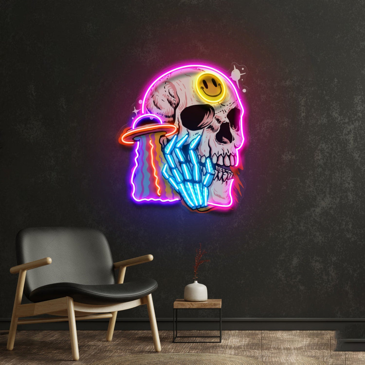 UFO Skull Vibe Acrylic Led Neon Sign | Shineneon