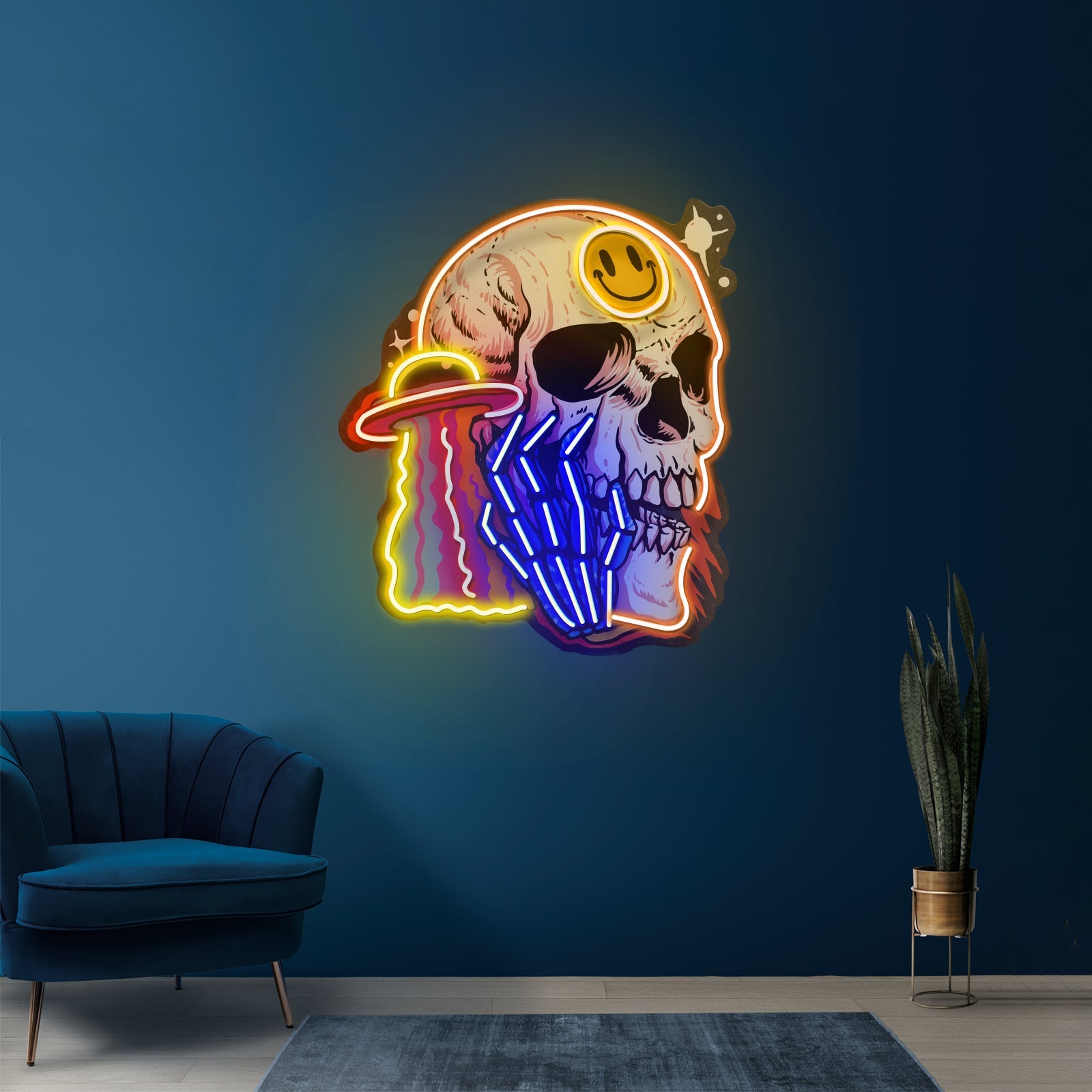 Ufo Skull Vibe Led Neon Sign Light Custom Led Signs - Shineneon