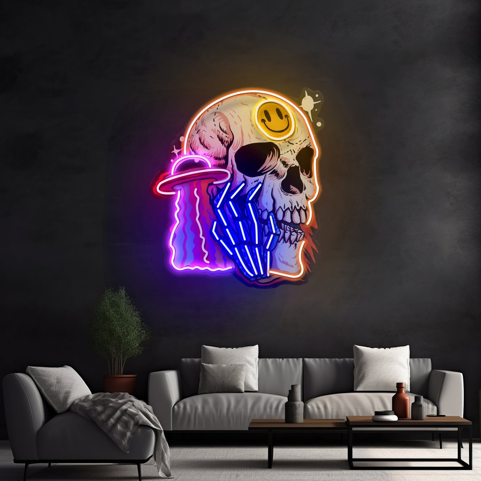 Ufo Skull Vibe Led Neon Sign Light Custom Led Signs - Shineneon