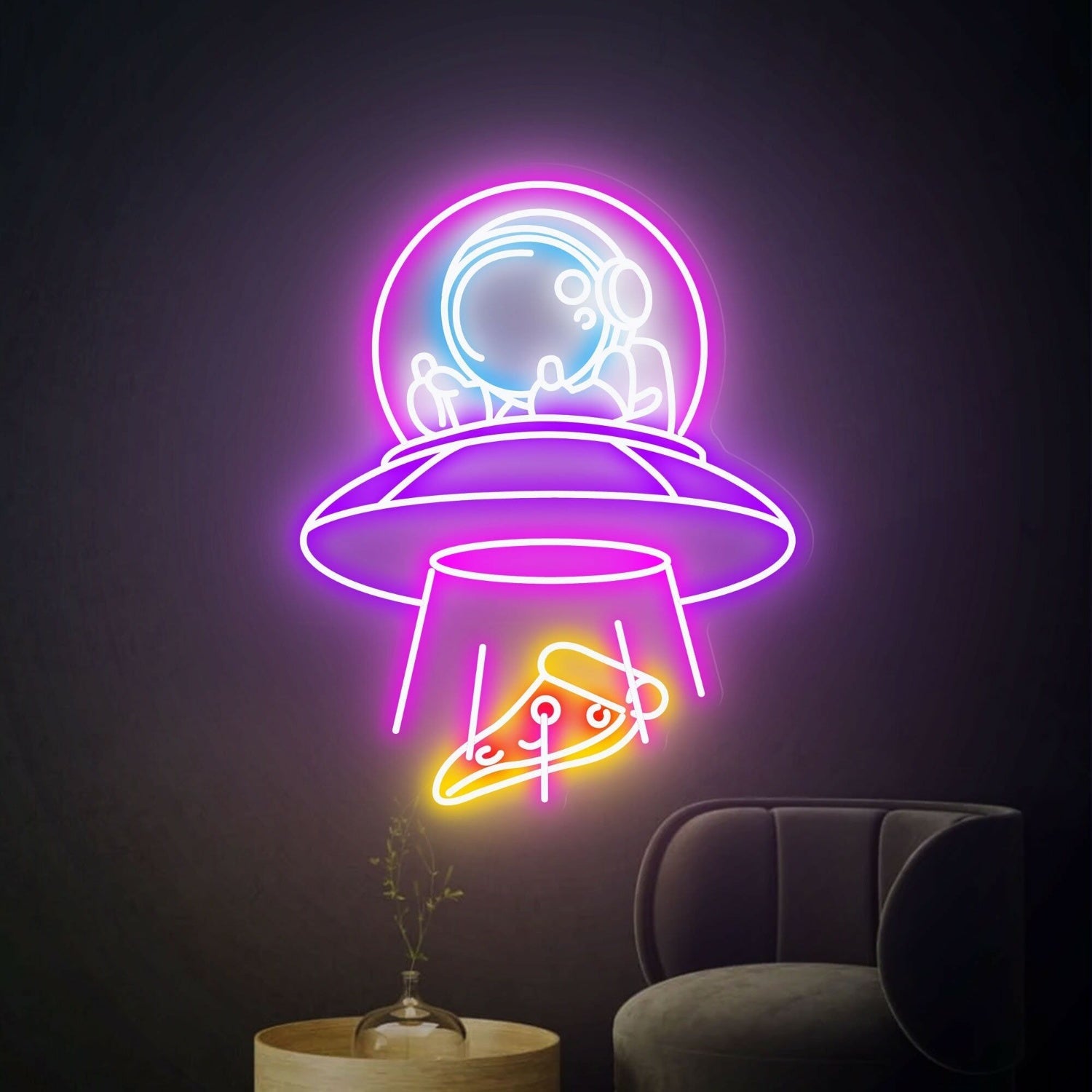Ufo Spaceman Led Neon Sign For Creative Home Bedroom - Shineneon