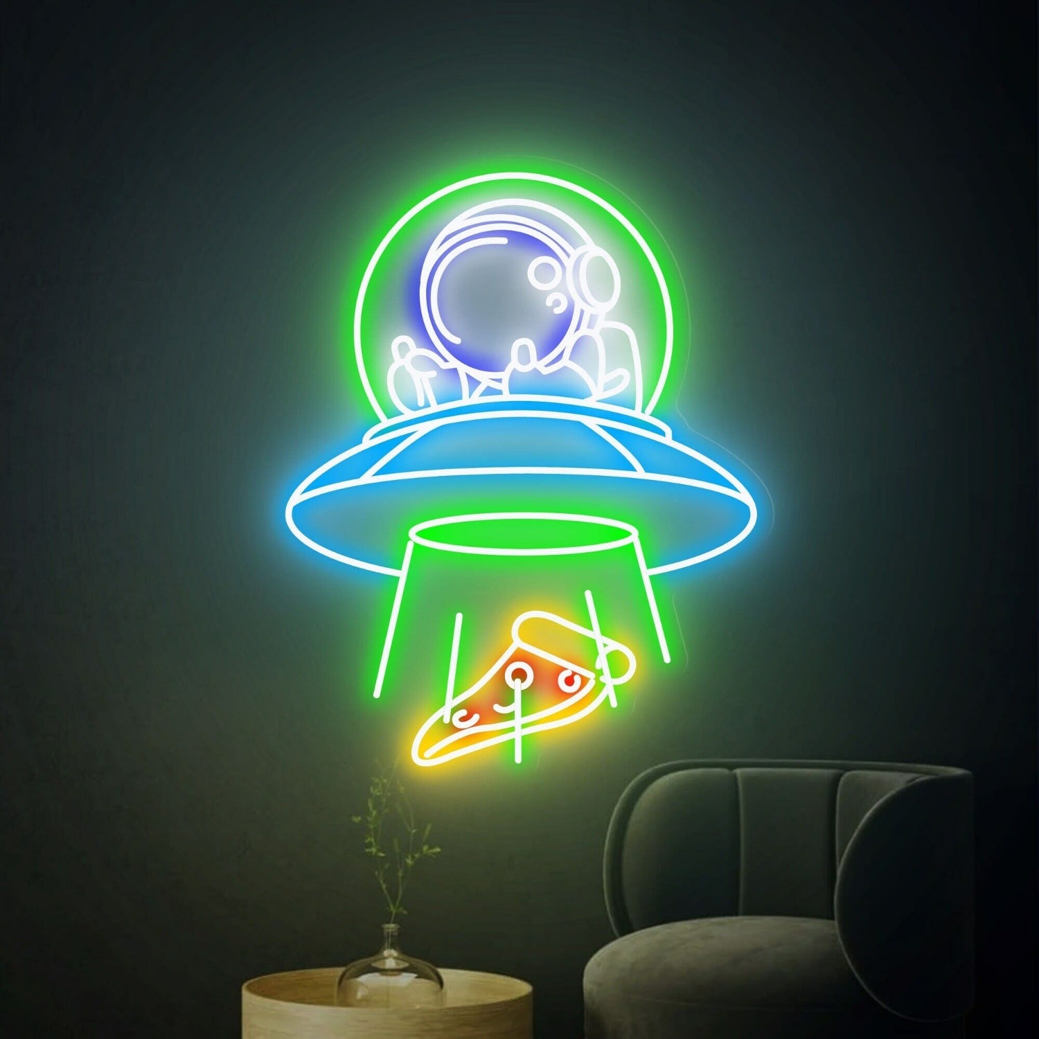 Ufo Spaceman Led Neon Sign For Creative Home Bedroom - Shineneon