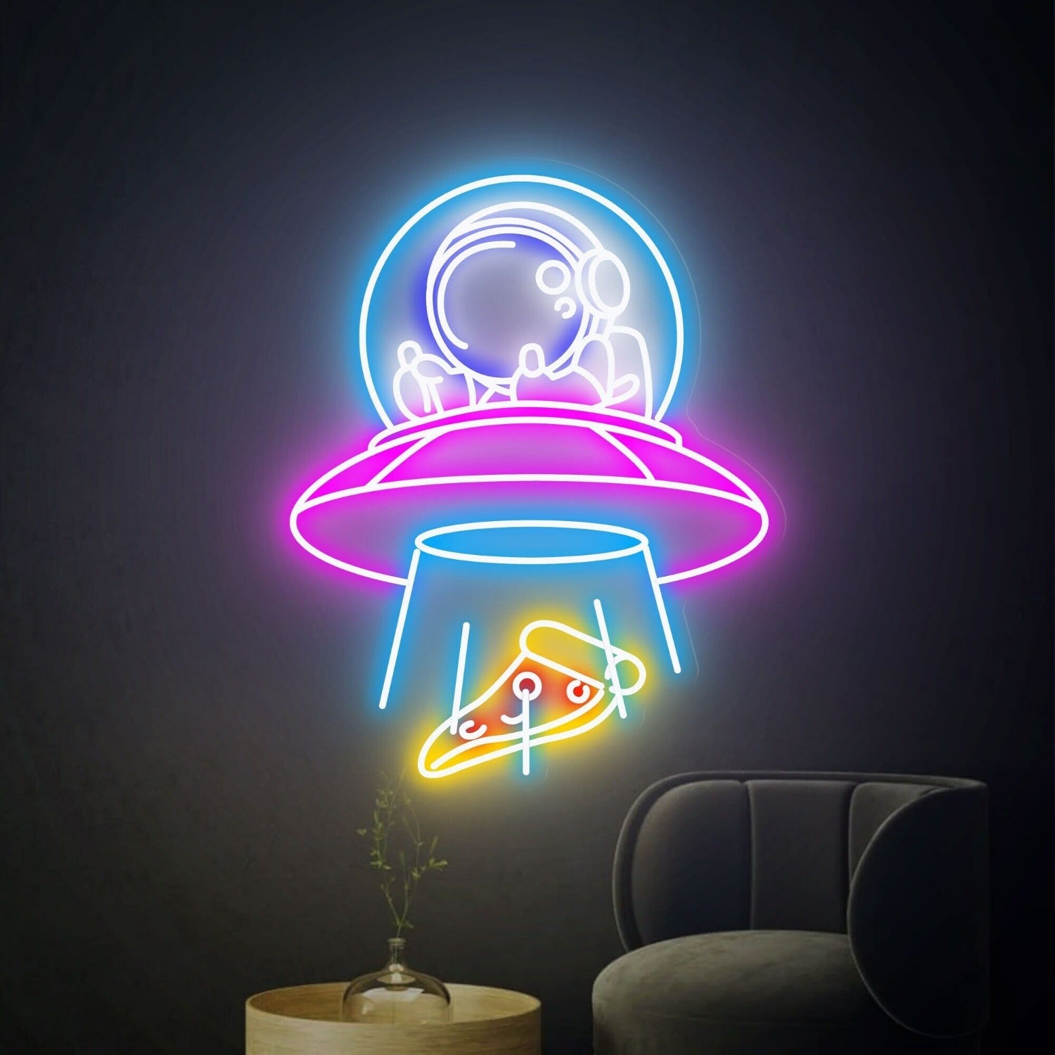 Ufo Spaceman Led Neon Sign For Creative Home Bedroom - Shineneon