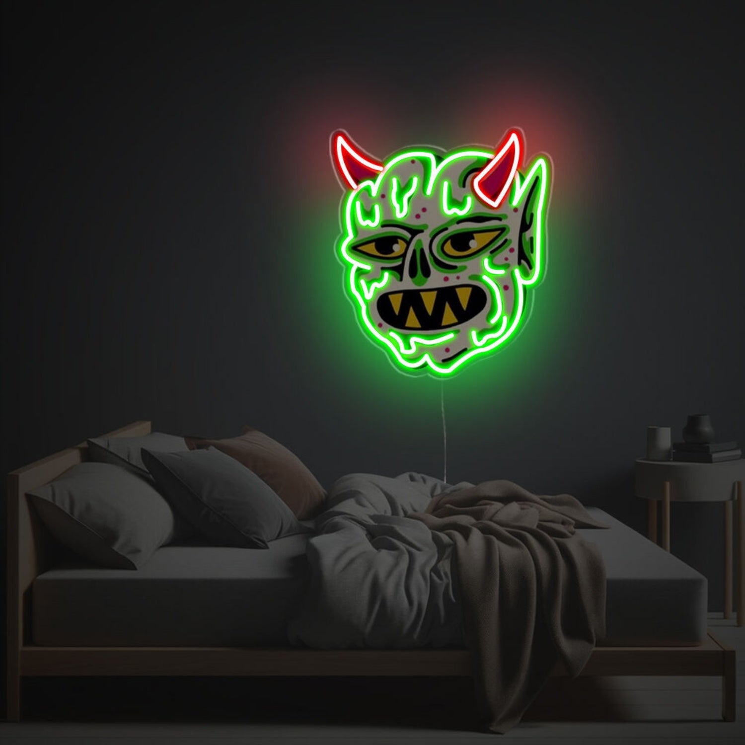 Ugly Green Monster With Red Corn Led Neon Acrylic Artwork | Shineneon