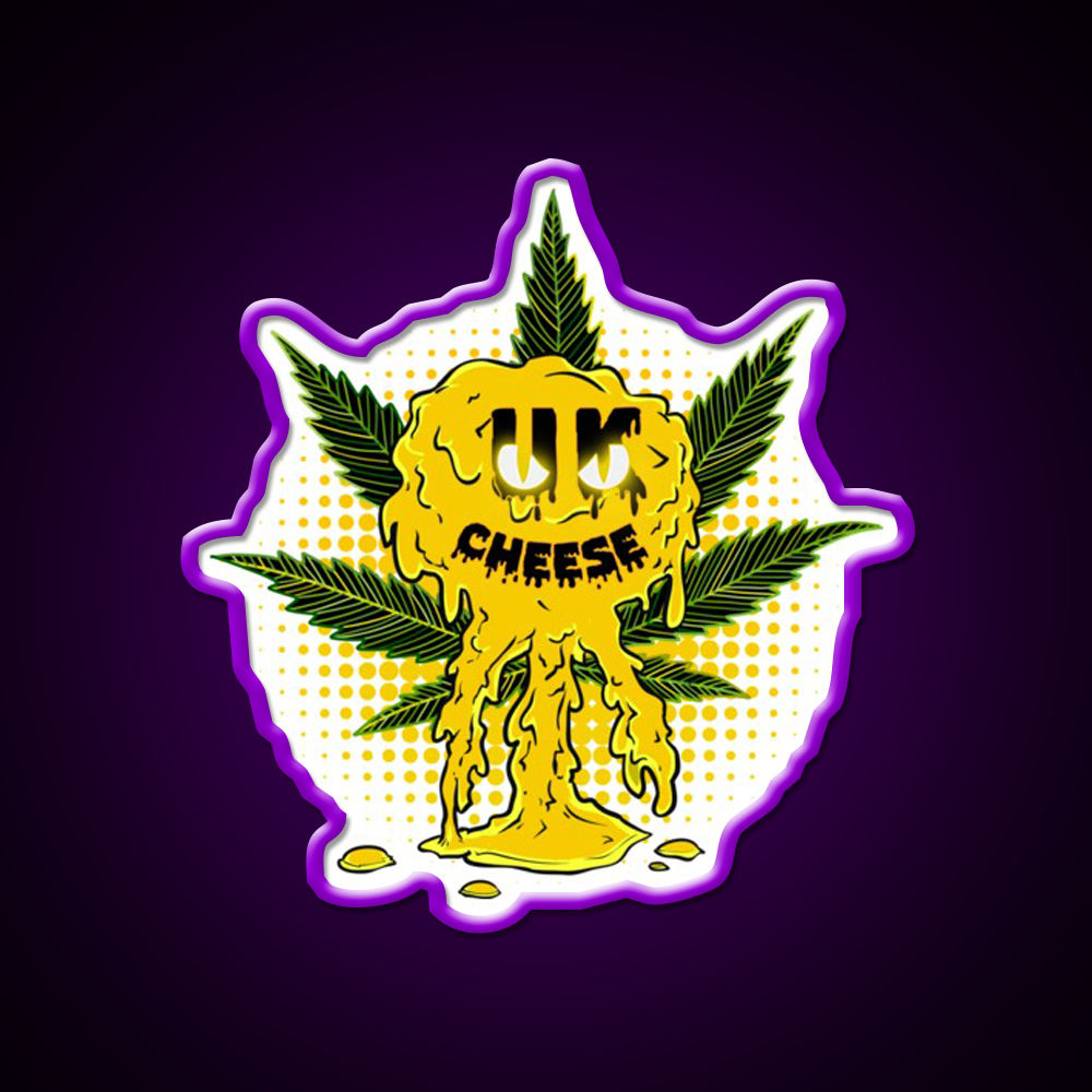 Uk Cheese Strain Amazing Art Hemp Inspired Green Leaf Led Neon Sign Rgb Color - LED neon sign view 9