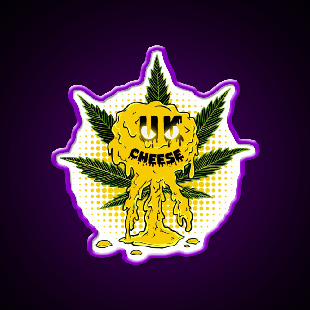 Uk Cheese Strain Amazing Art Hemp Inspired Green Leaf Led Neon Sign Rgb Color - Shineneon