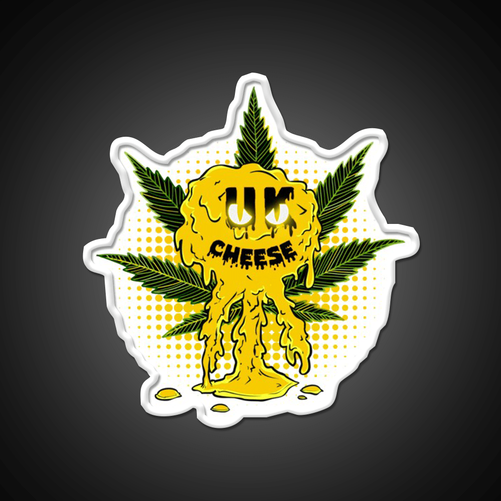 Uk Cheese Strain Amazing Art Hemp Inspired Green Leaf Led Neon Sign Rgb Color - Shineneon