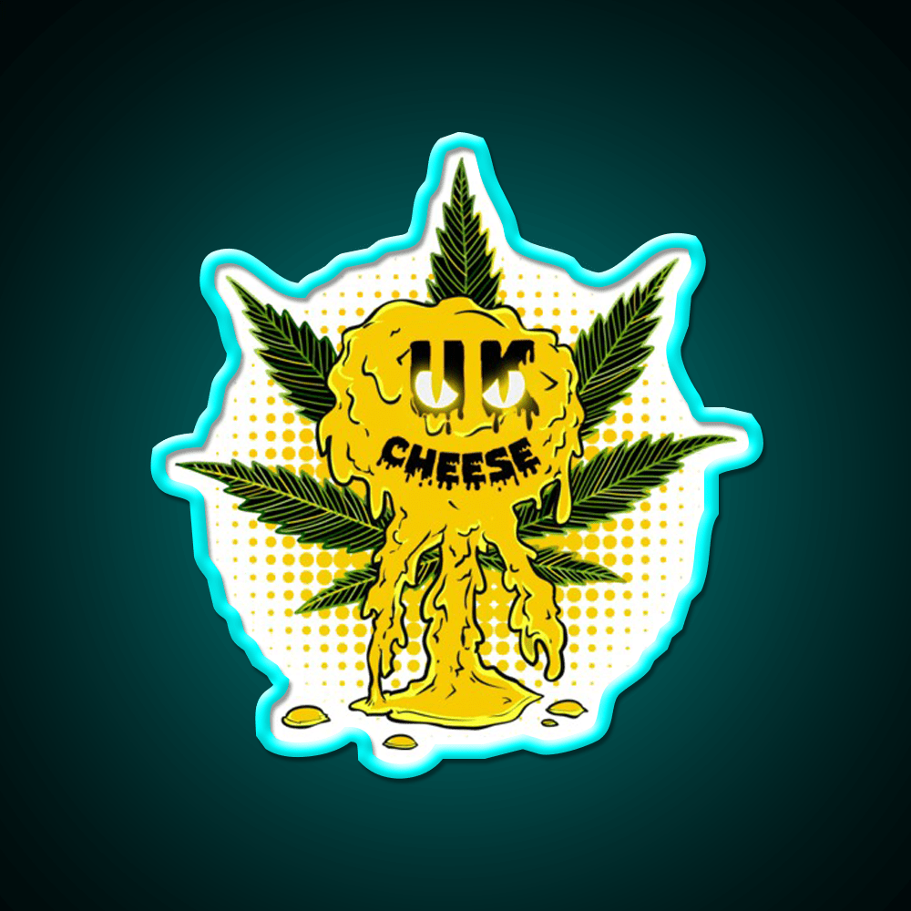 Uk Cheese Strain Amazing Art Hemp Inspired Green Leaf Led Neon Sign Rgb Color - Shineneon