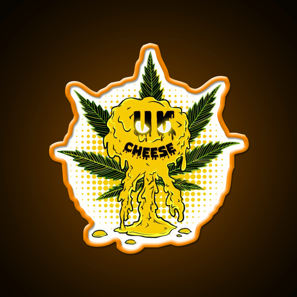 Uk Cheese Strain Amazing Art Hemp Inspired Green Leaf Led Neon Sign Rgb Color - Shineneon