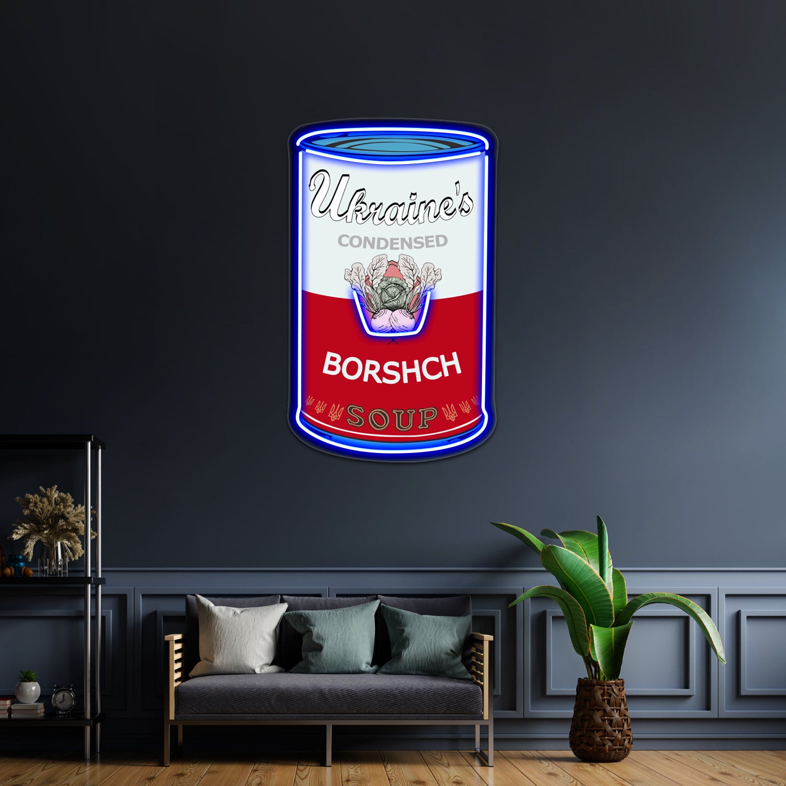 Ukraine Warhol Soups Borscht Pop Art On Black Wall Artwork Neon Signs | Shineneon
