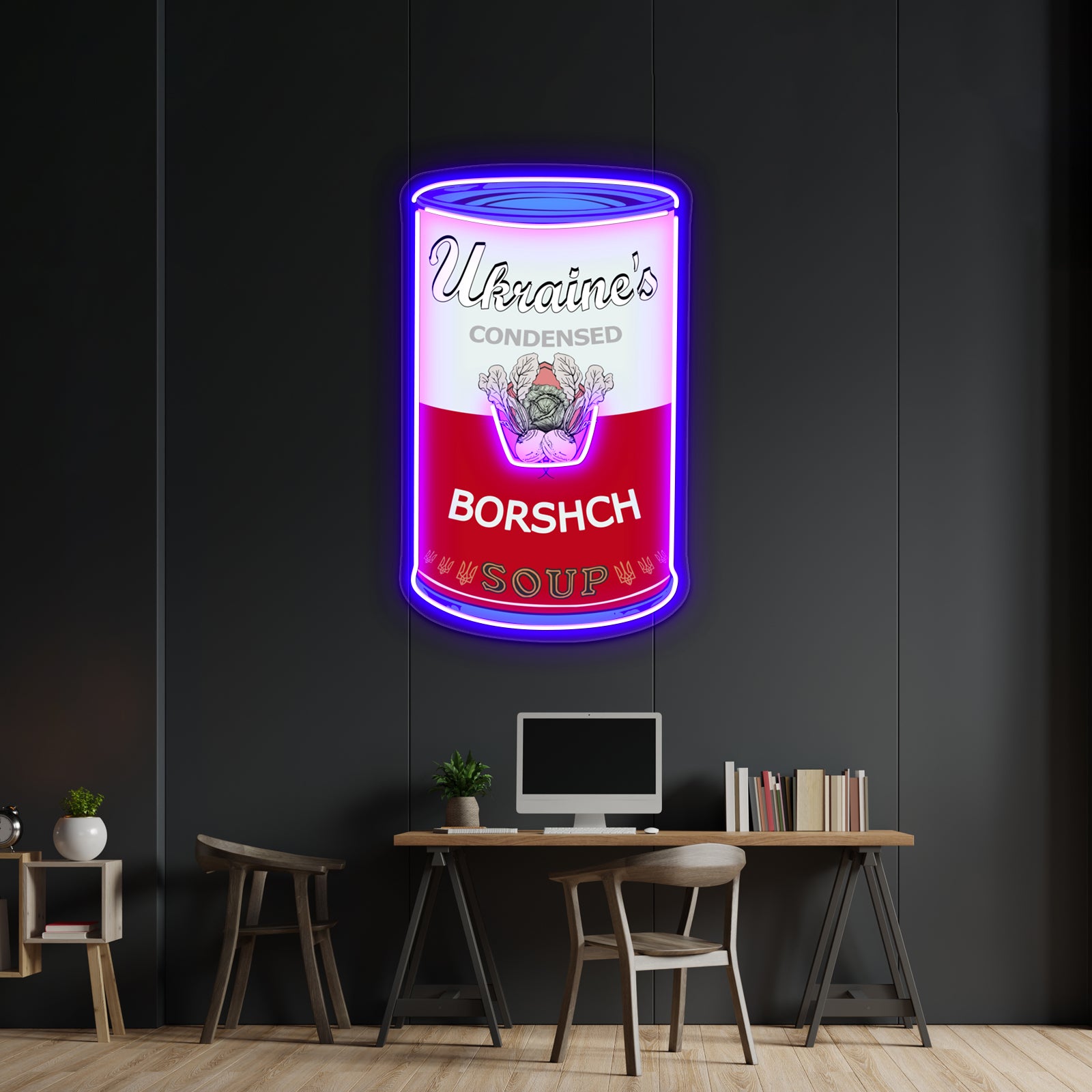 Ukraine Warhol Soups Borscht Pop Art On Black Wall Artwork Neon Signs | Shineneon