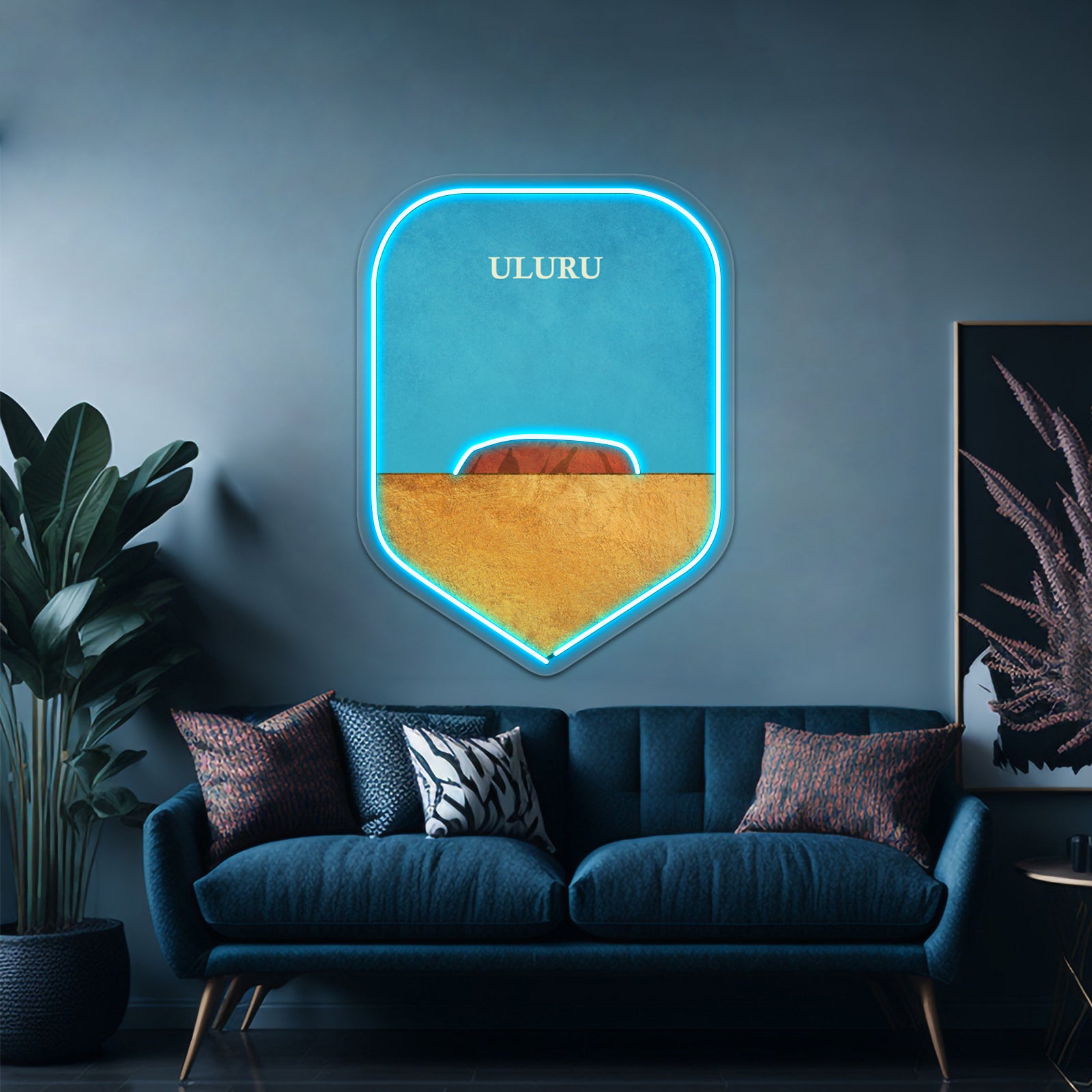 Uluru Ayers Rock Abstract Desert Landscape Wall Artwork Neon Signs | Shineneon