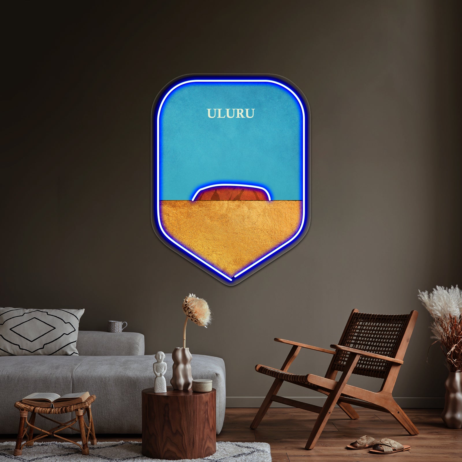 Uluru Ayers Rock Abstract Desert Landscape Wall Artwork Neon Signs | Shineneon