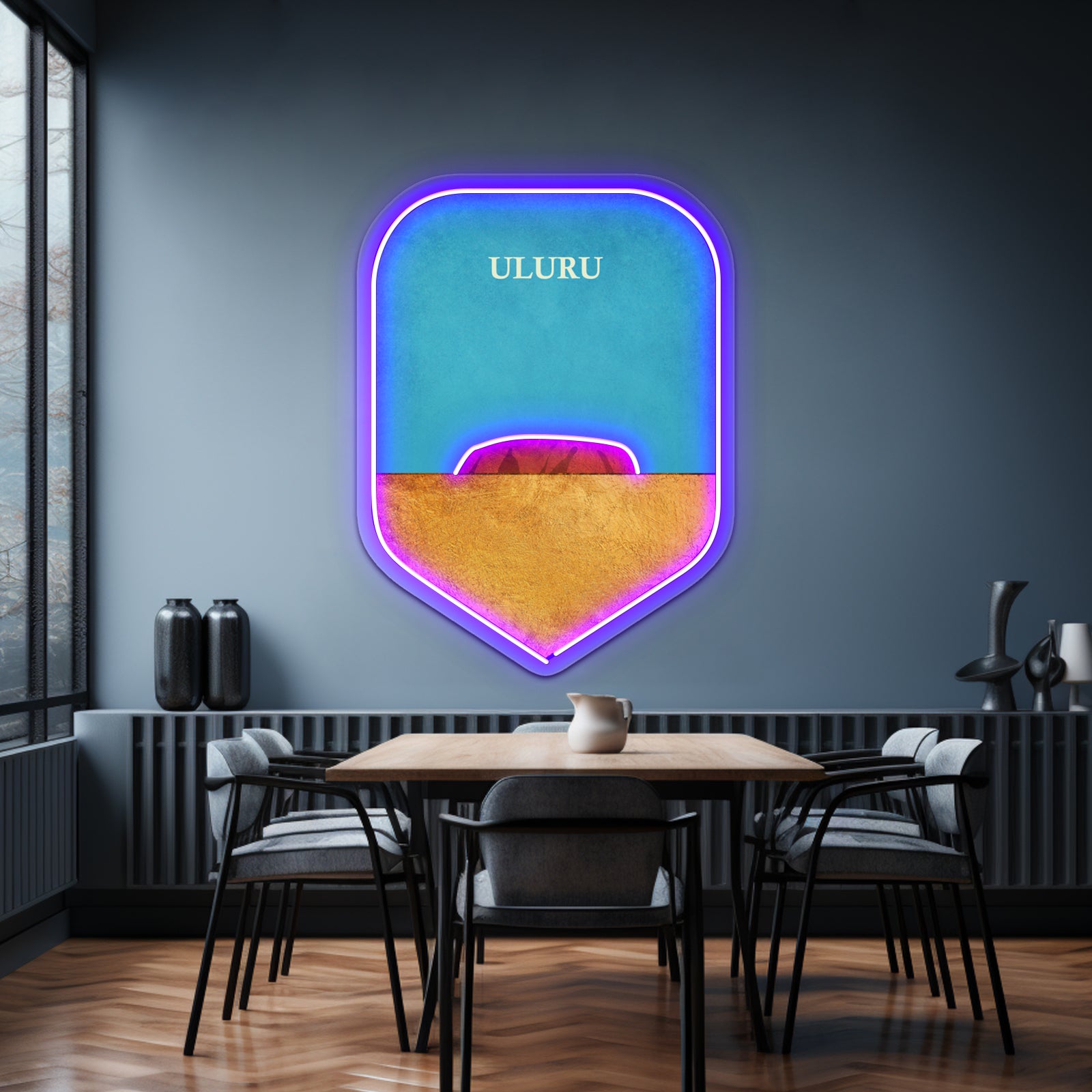 Uluru Ayers Rock Abstract Desert Landscape Wall Artwork Neon Signs | Shineneon