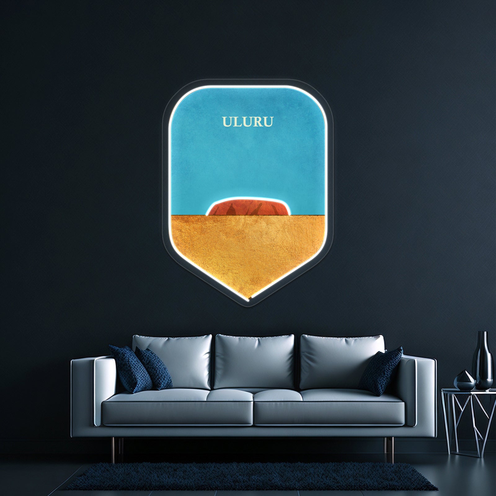 Uluru Ayers Rock Abstract Desert Landscape Wall Artwork Neon Signs | Shineneon