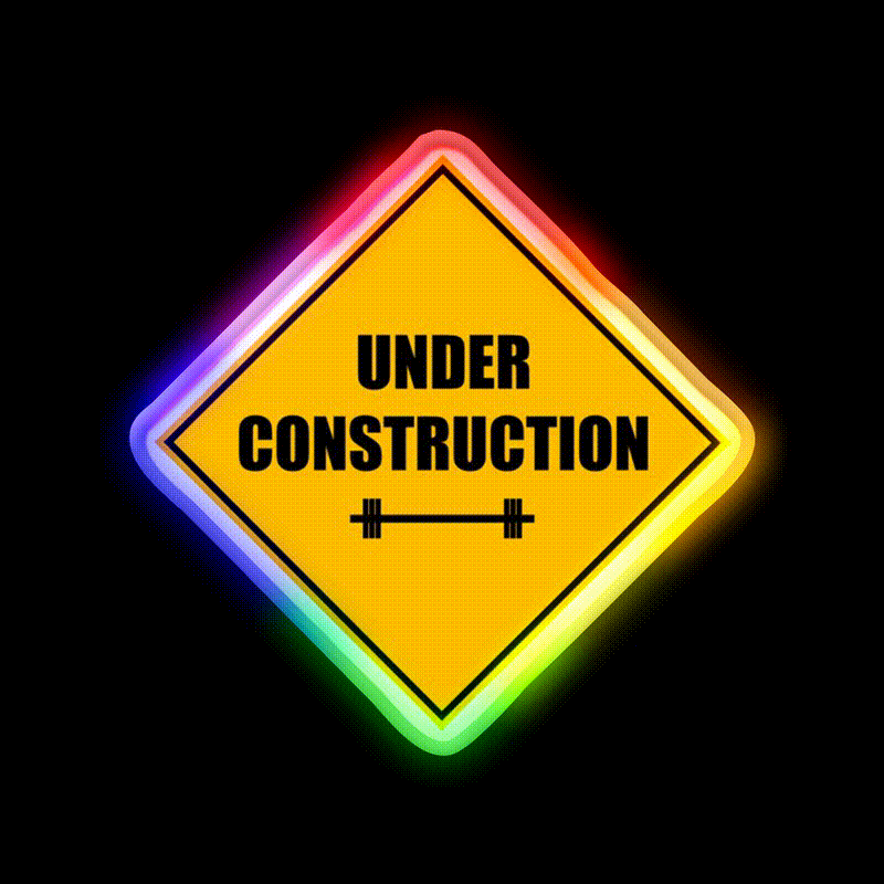 Under Construction Sign Barbell Gym Fitness Led Neon Sign Rgb Color