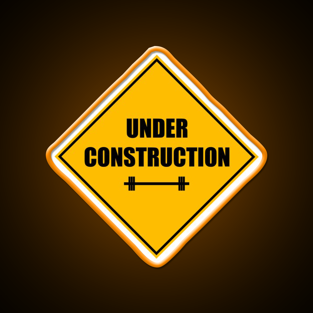 Under Construction Sign Barbell Gym Fitness Led Neon Sign Rgb Color