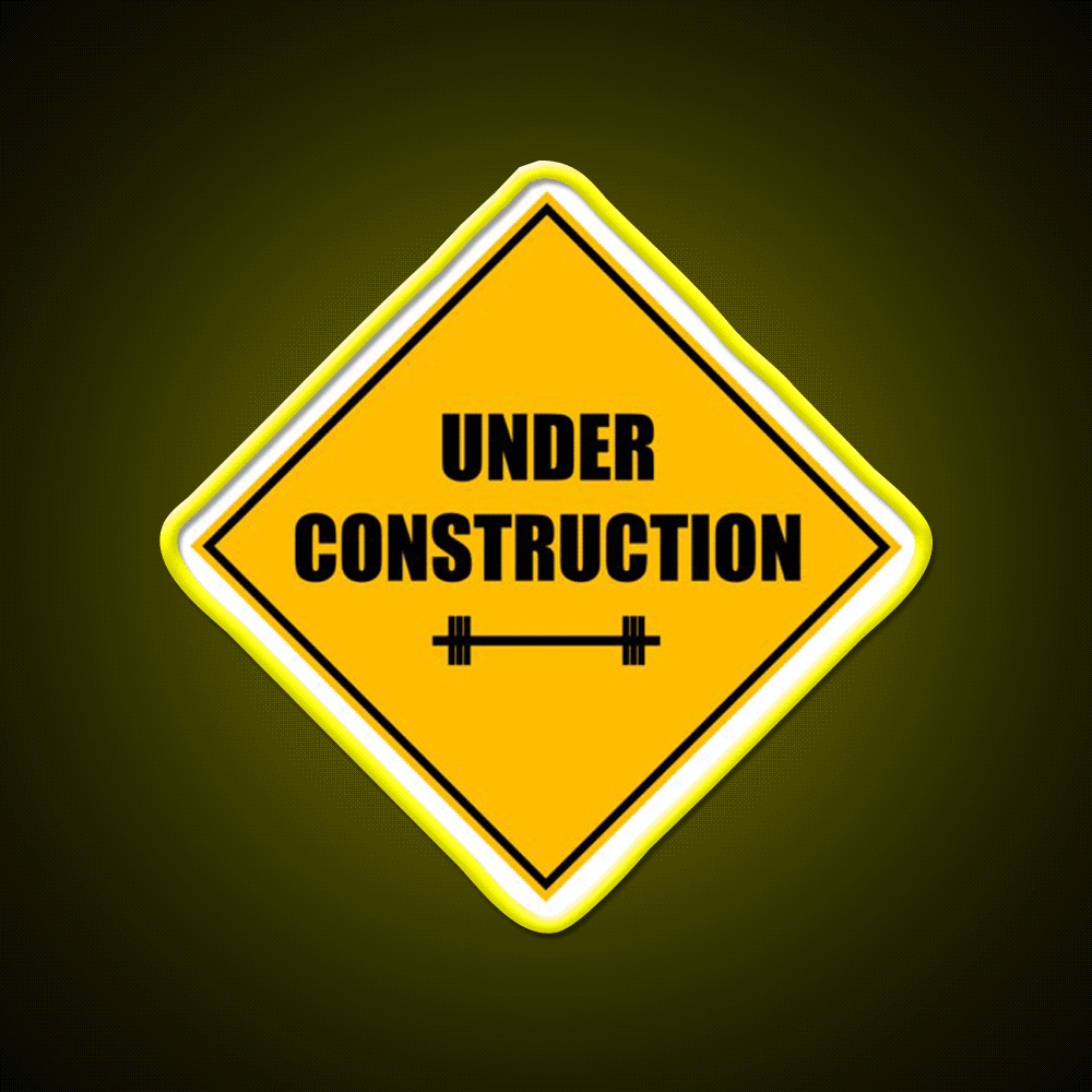 Under Construction Sign Barbell Gym Fitness Led Neon Sign Rgb Color