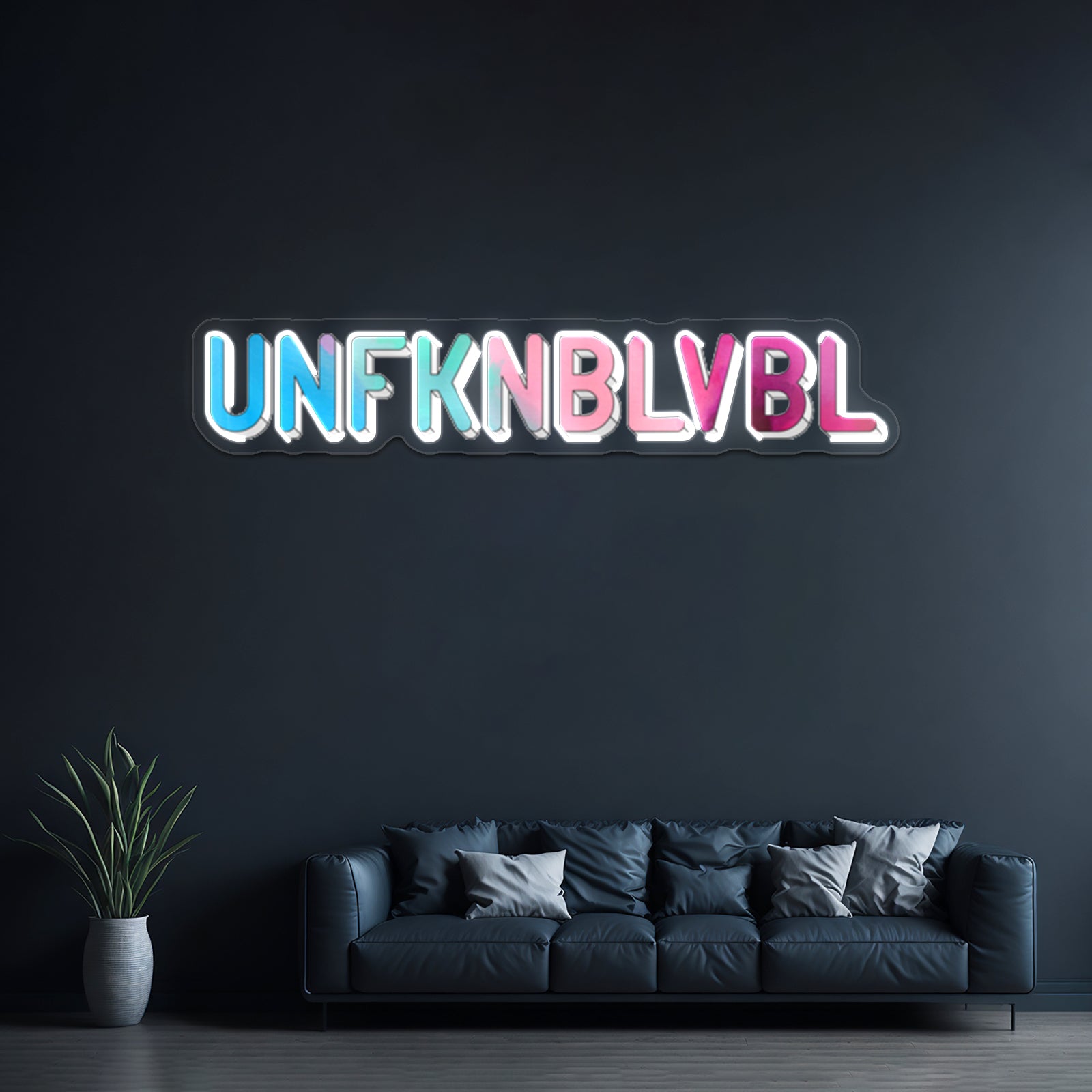 Unfknblvbl Rainbow Paint Funny Phrase Artwork Personalized Neon Signs | Shineneon