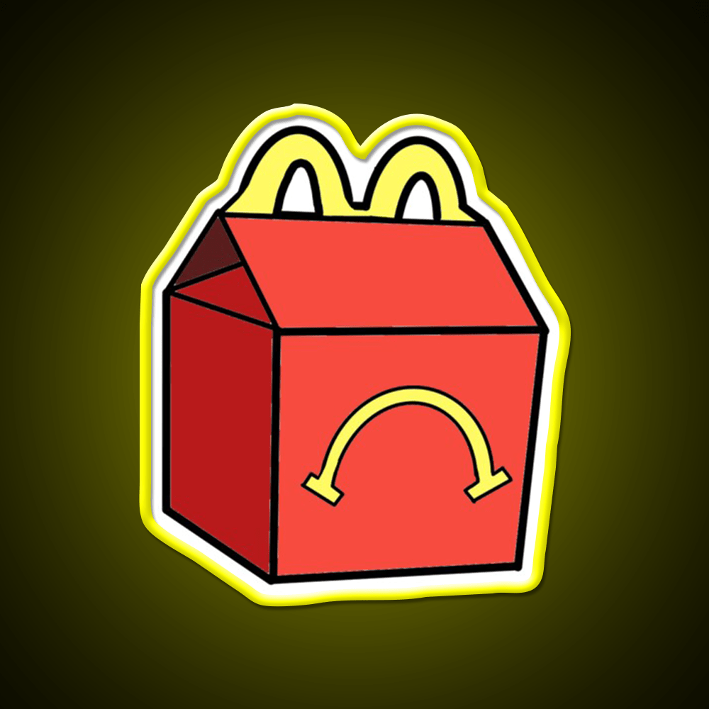 Unhappy Meal Box Fast Food Led Neon Sign For Burger Place Rgb Color - Shineneon