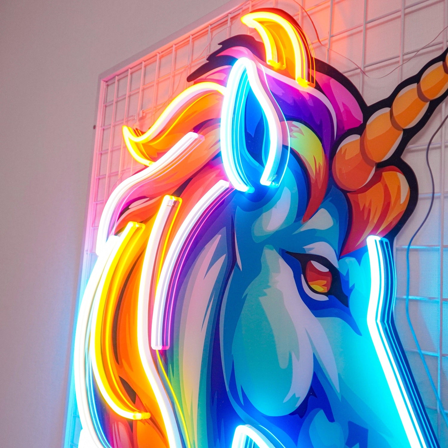 Unicorn Head With Rainbow Mane Uv Printed Led Neon Sign For Indoor Wall Decor | Shineneon
