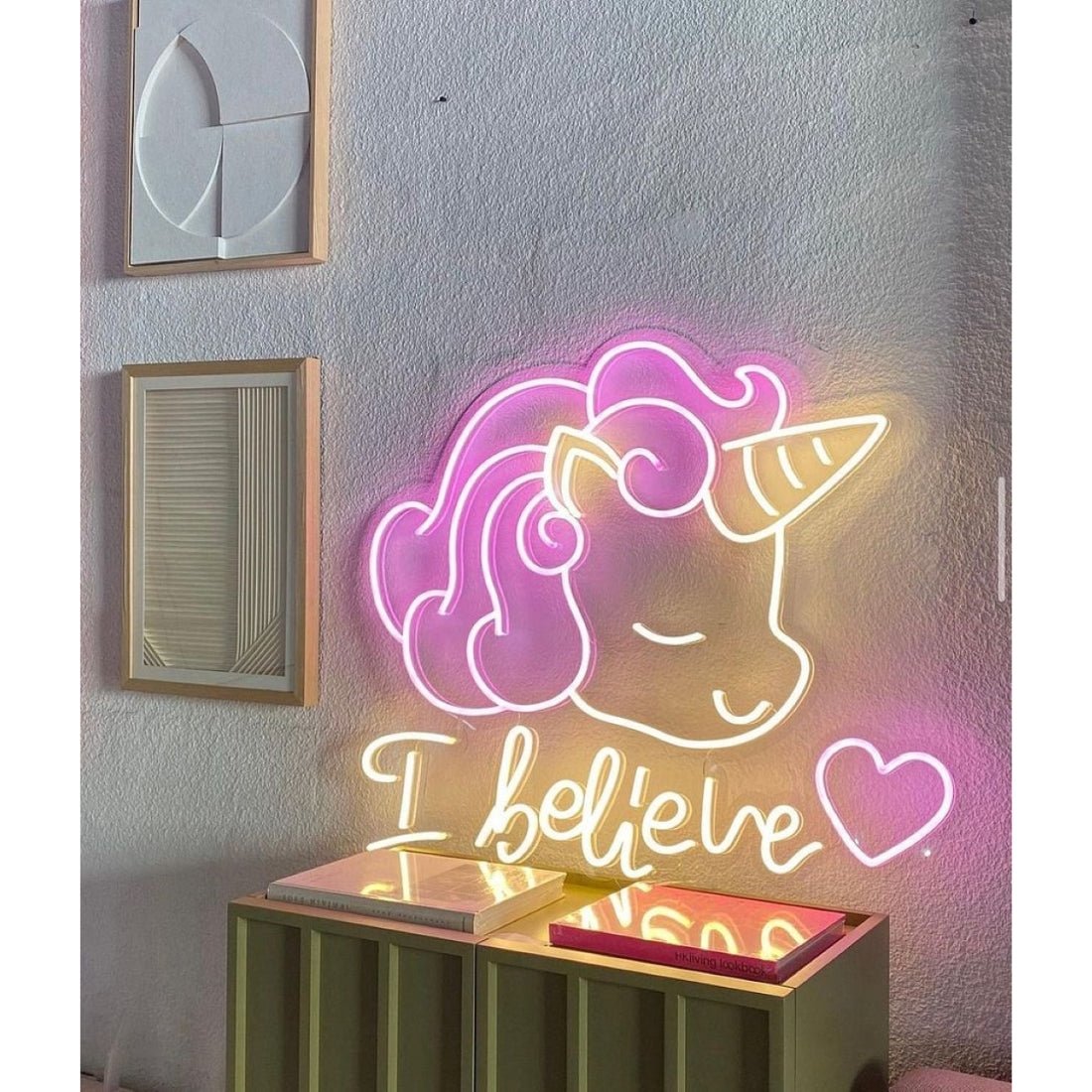 Unicorn I Believe Heart Led Sign Business Neon Sign - Shineneon