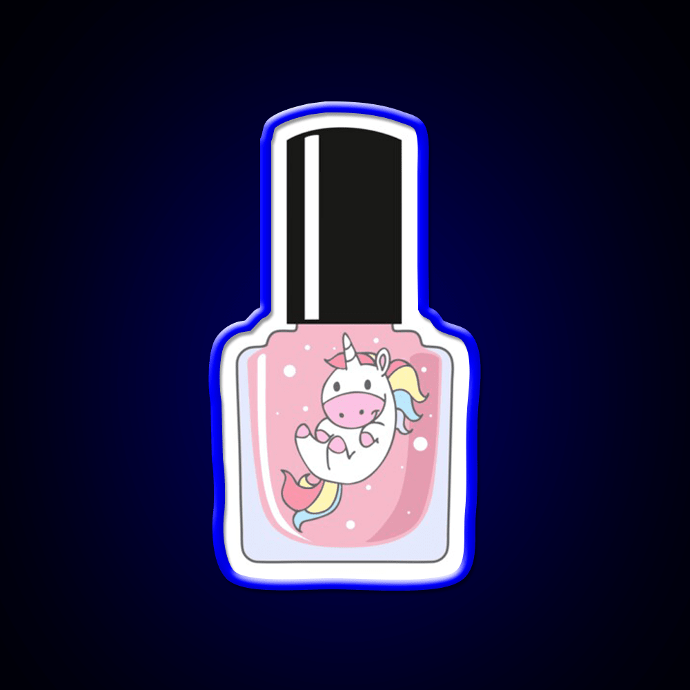 Unicorn Nail Polish Bottle Nail Salon Led Neon Sign Rgb Color - Shineneon