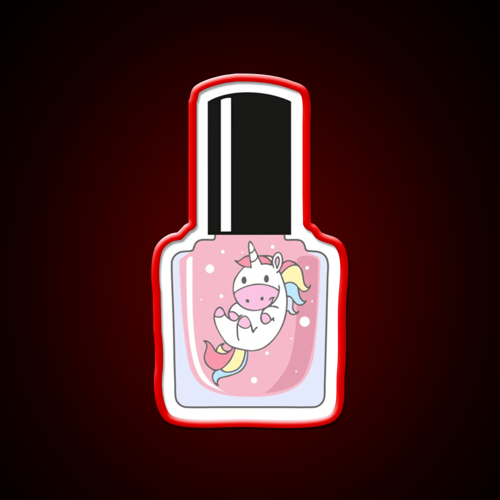 Unicorn Nail Polish Bottle Nail Salon Led Neon Sign Rgb Color - Shineneon
