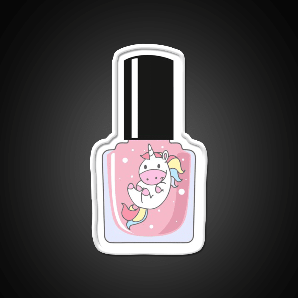 Unicorn Nail Polish Bottle Nail Salon Led Neon Sign Rgb Color - Shineneon