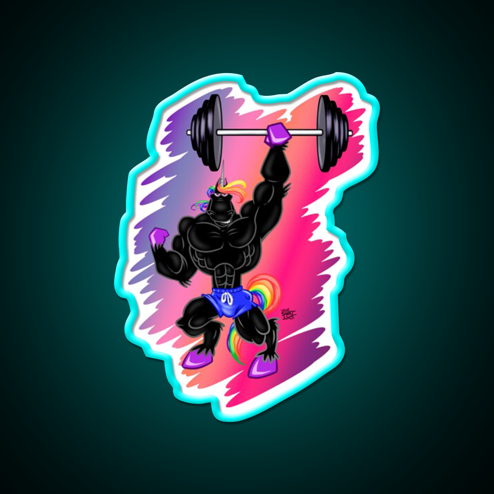 Unicorn Power Gym Fitness Led Neon Sign Rgb Color