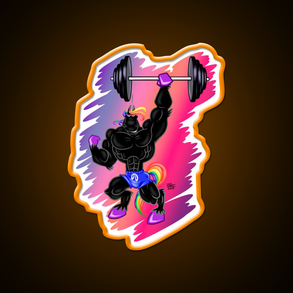 Unicorn Power Gym Fitness Led Neon Sign Rgb Color