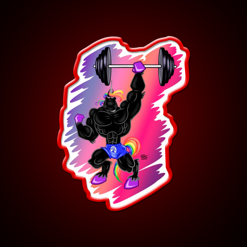 Unicorn Power Gym Fitness Led Neon Sign Rgb Color