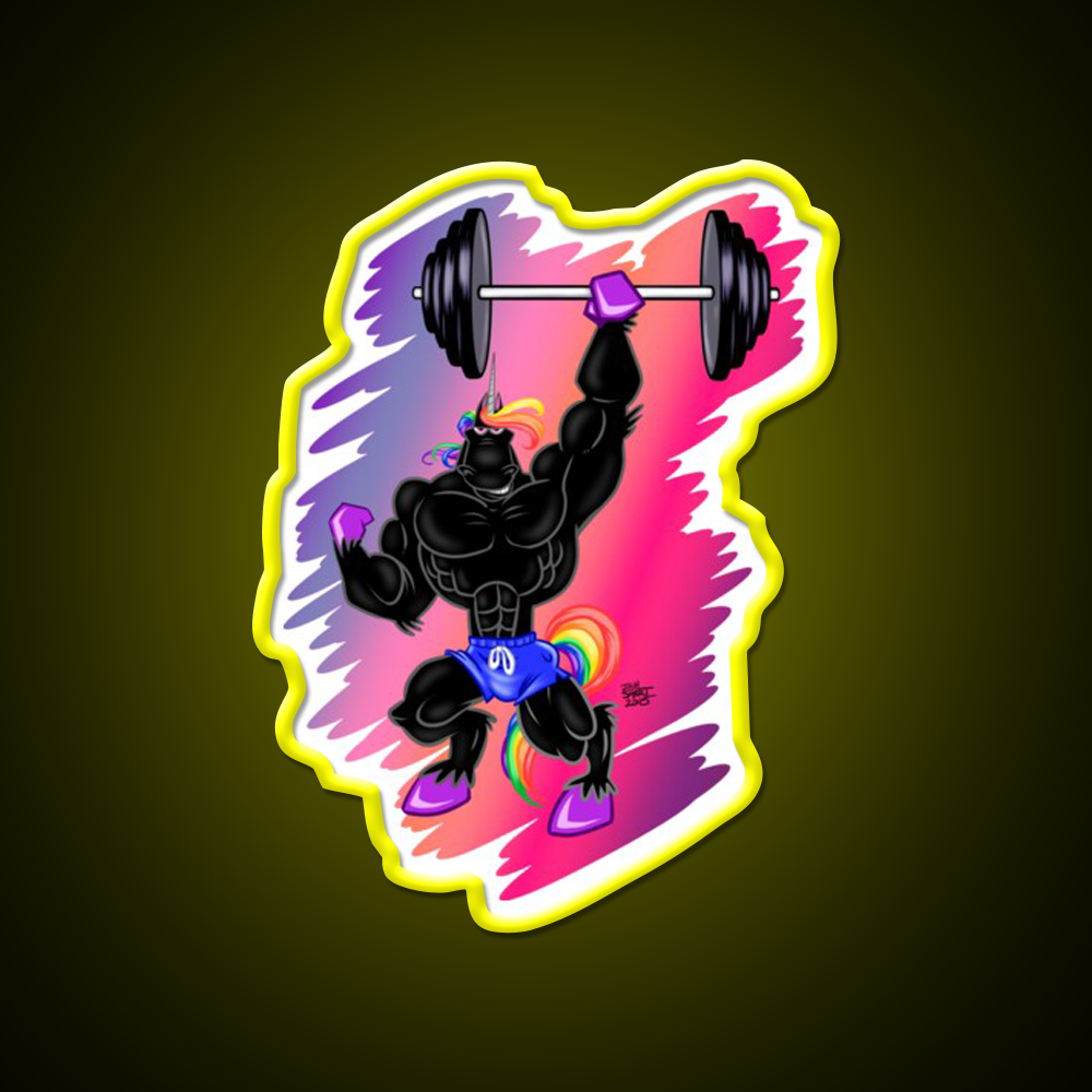 Unicorn Power Gym Fitness Led Neon Sign Rgb Color