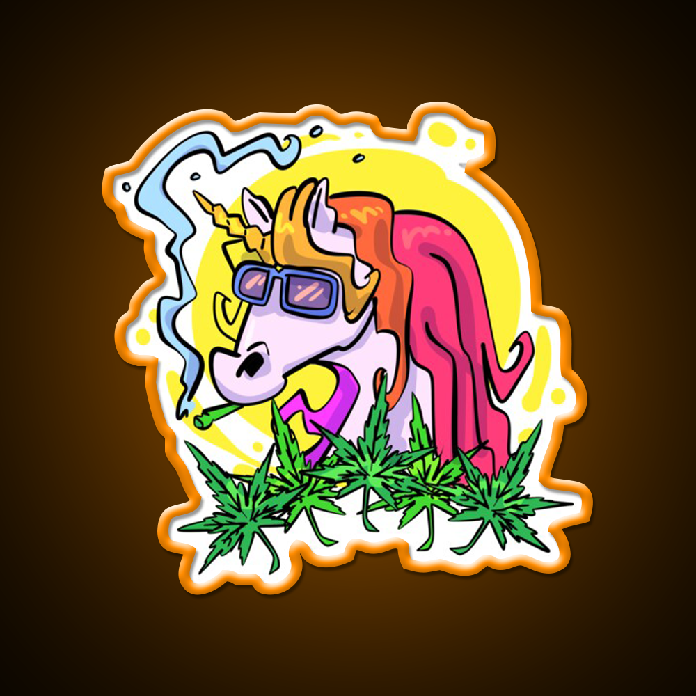 Unicorn Weed Gift Hemp Inspired Green Leaf Led Neon Sign Rgb Color - LED neon sign view 6
