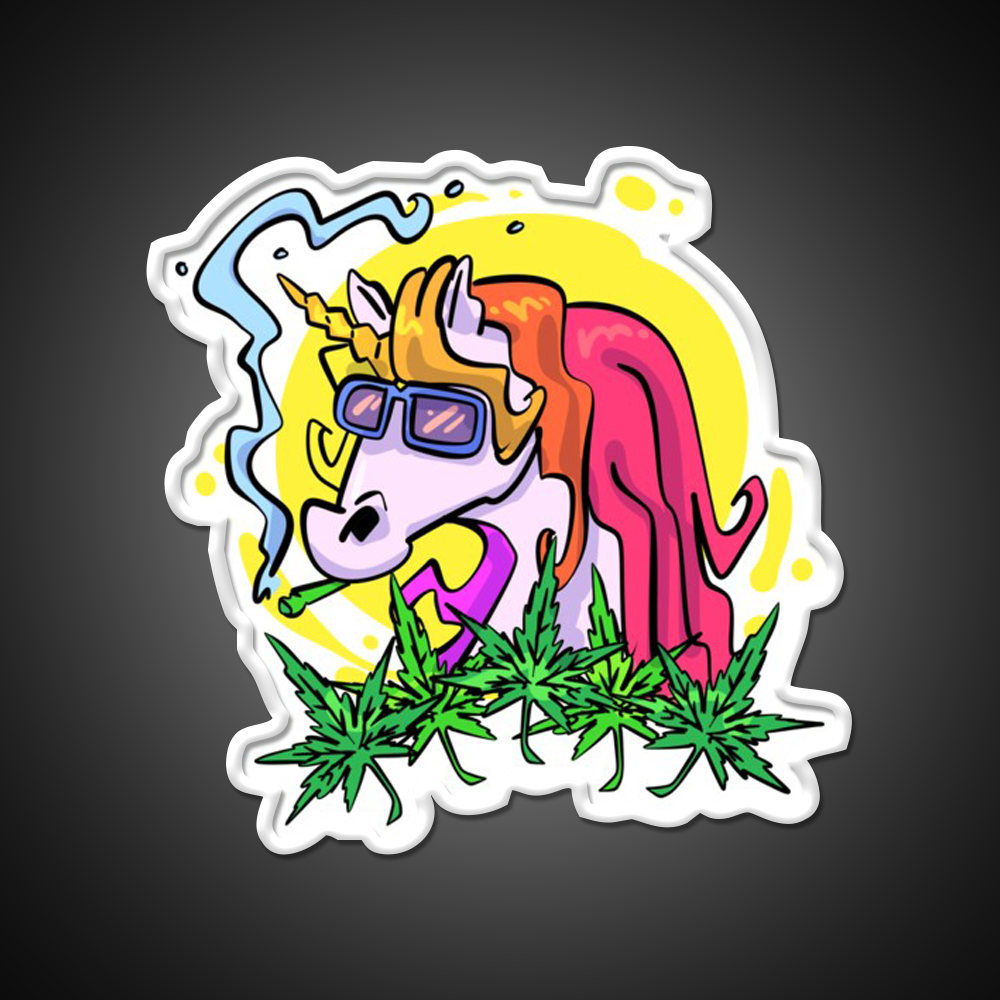 Unicorn Weed Gift Hemp Inspired Green Leaf Led Neon Sign Rgb Color - LED neon sign view 11