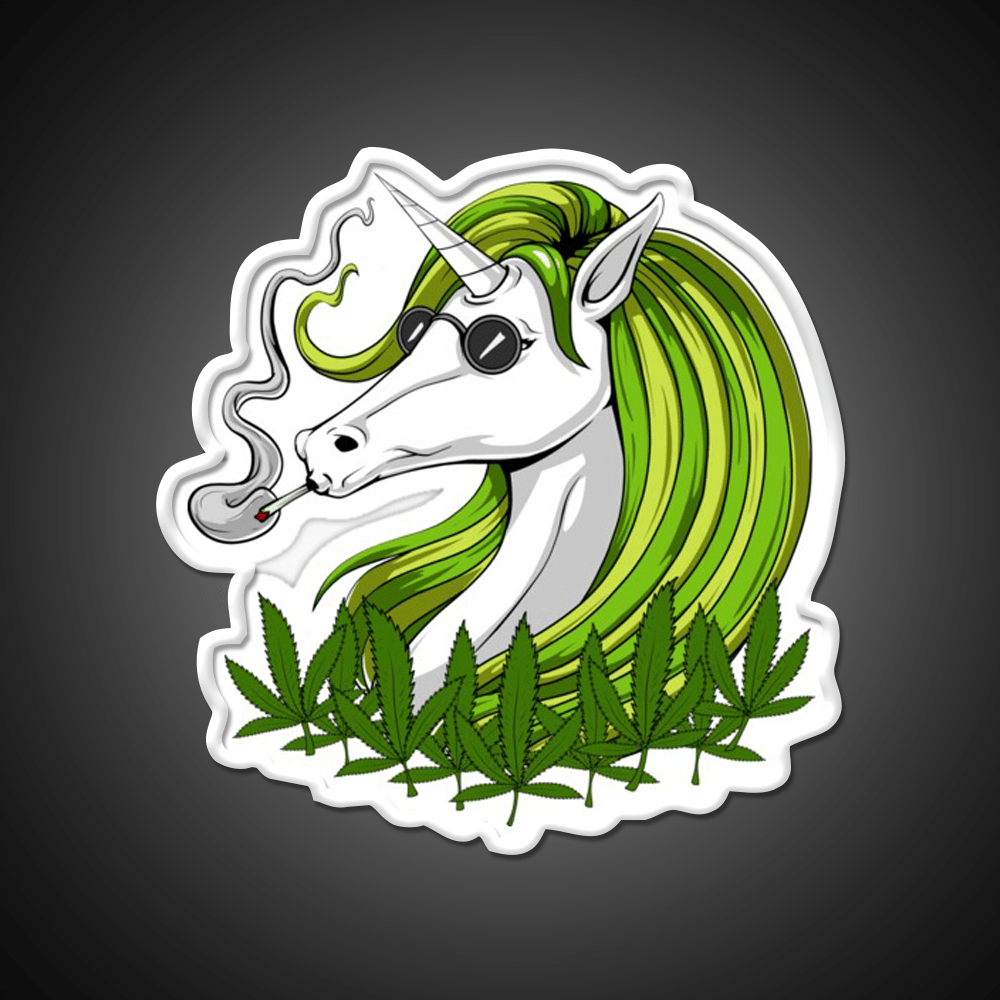 Unicorn Weed Hemp Inspired Green Leaf Led Neon Sign Rgb Color - Shineneon