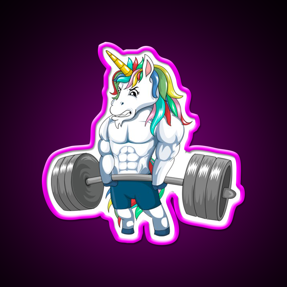 Unicorn Weightlifting Sign Deadlift Fitness Gym Sign Gym Fitness Led Neon Sign Rgb Color