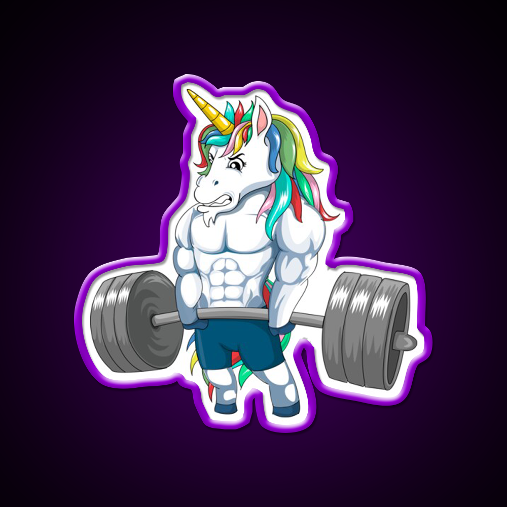 Unicorn Weightlifting Sign Deadlift Fitness Gym Sign Gym Fitness Led Neon Sign Rgb Color